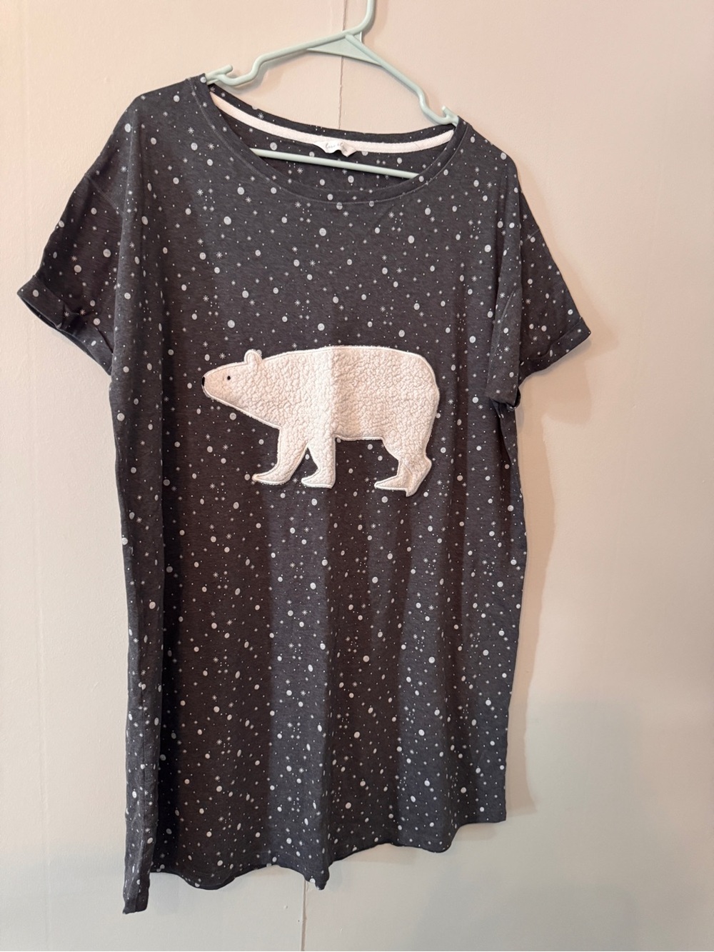 Cozy Polar Bear Nightshirt - Dark Gray